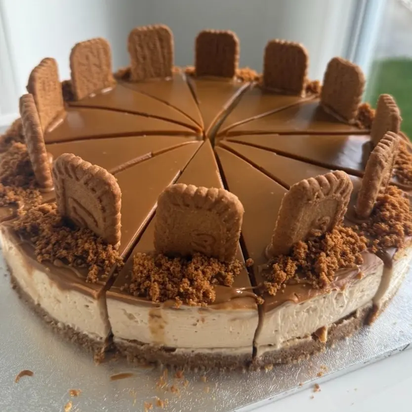 Biscoff cheesecake slice
